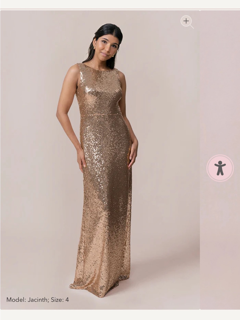 Revelry Serena Rose Gold Sequin Bridesmaid Dress
